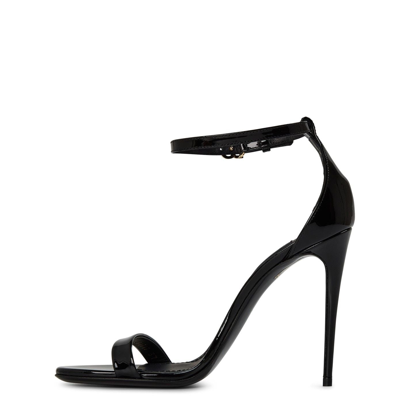  Leather Strappy Sandals Black Gold