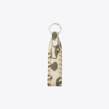 Tory Burch Leather Woven Bag Charm Cheetah Spots
