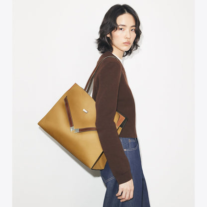 Tory Burch Lee Radziwill Canvas Tote Khaki