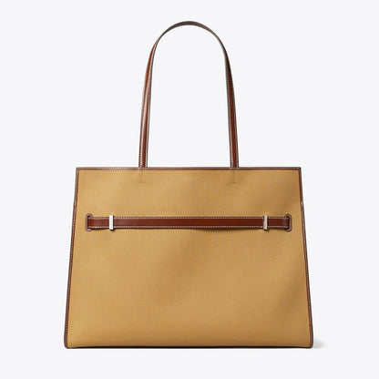 Tory Burch Lee Radziwill Canvas Tote Khaki