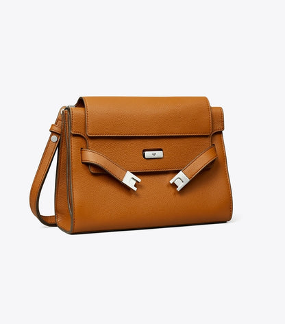 Lee Radziwill Pebbled Shoulder Bag BOURBON BOURBON