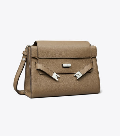 Lee Radziwill Pebbled Shoulder Bag Wild Mushroom Wild Mushroom