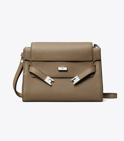 Lee Radziwill Pebbled Shoulder Bag Wild Mushroom Wild Mushroom