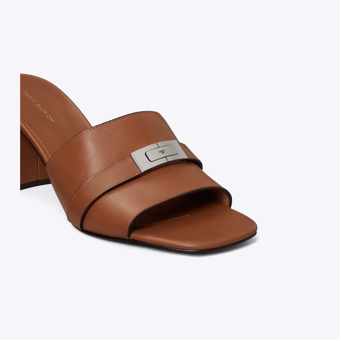 Tory Burch LeeLee Heeled Mule AGED TAN