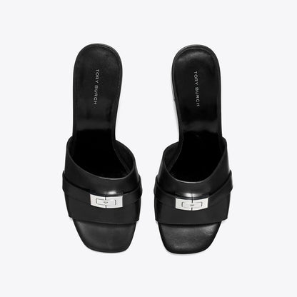Tory Burch LeeLee Heeled Mule PERFECT BLACK