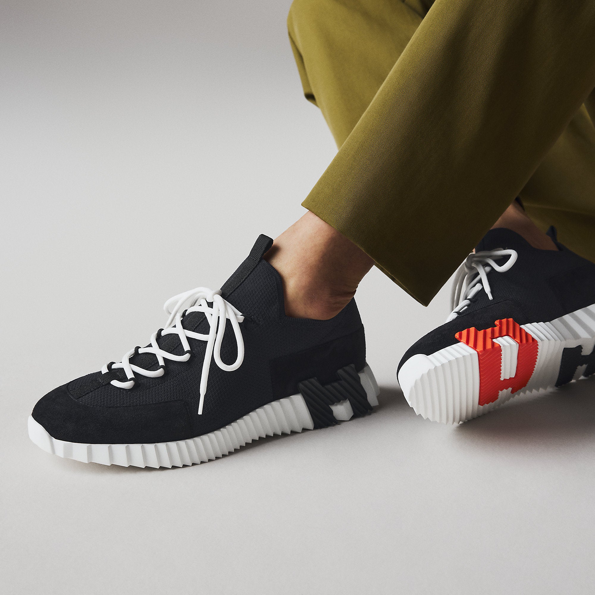  Hermes Lift Slip On Sneaker Noir