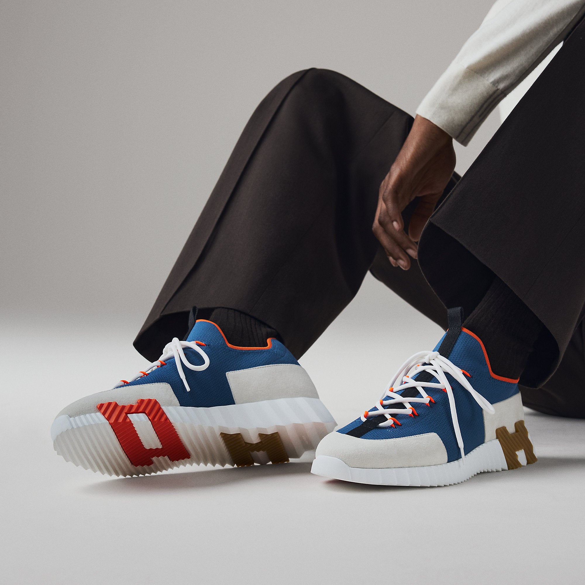  Hermes Lift Slip On Sneaker Multie Bleu Turquin