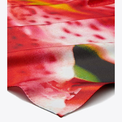 Tory Burch Lily Silk Square Scarf Pink Lily