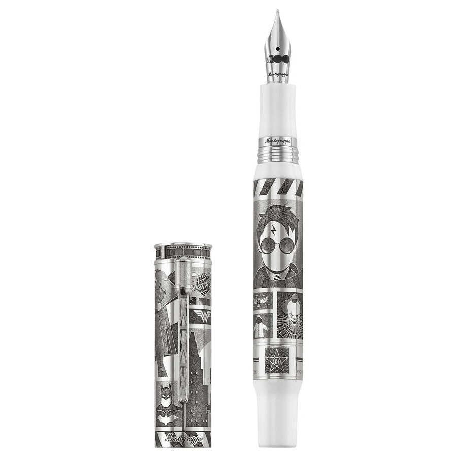 Limited Edition Montegrappa Warner Bros. 100Th Anniversary Medium Nib Silver/White Fountain Pen Iswbn3Se