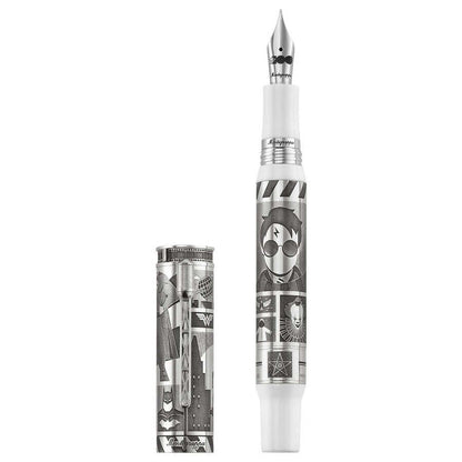 Limited Edition Montegrappa Warner Bros. 100Th Anniversary Stub Nib Silver/White Fountain Pen Iswbn8Se