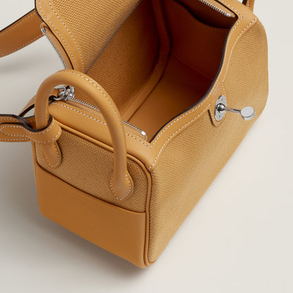  Hermes Lindy Ii Mini Bag Toile & Cuir Mousse