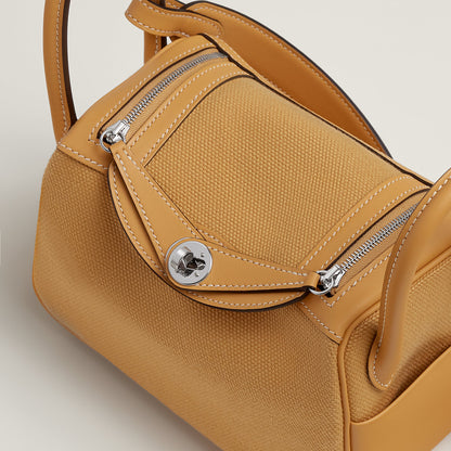  Hermes Lindy Ii Mini Bag Toile & Cuir Mousse