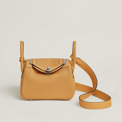  Hermes Lindy Ii Mini Bag Toile & Cuir Mousse