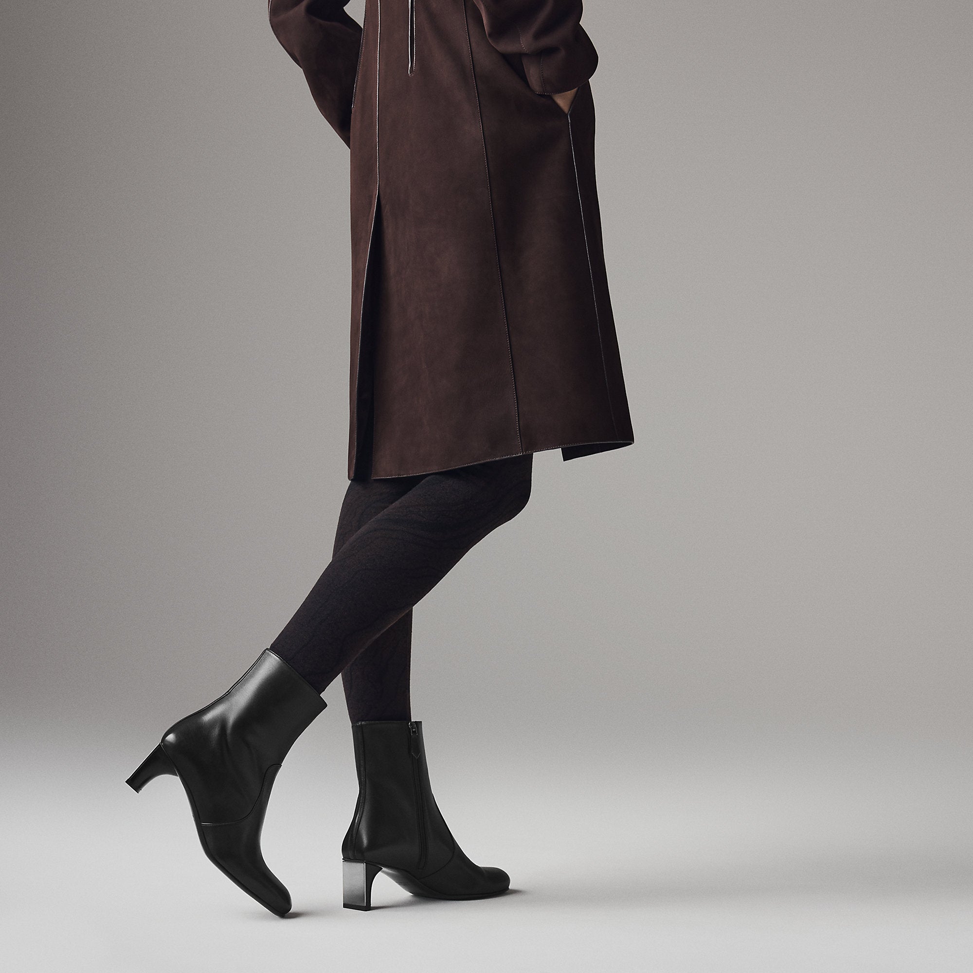  Hermes Lisa 55 Ankle Boot Noir