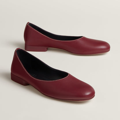  Hermes Liz Ballet Flat Rouge H