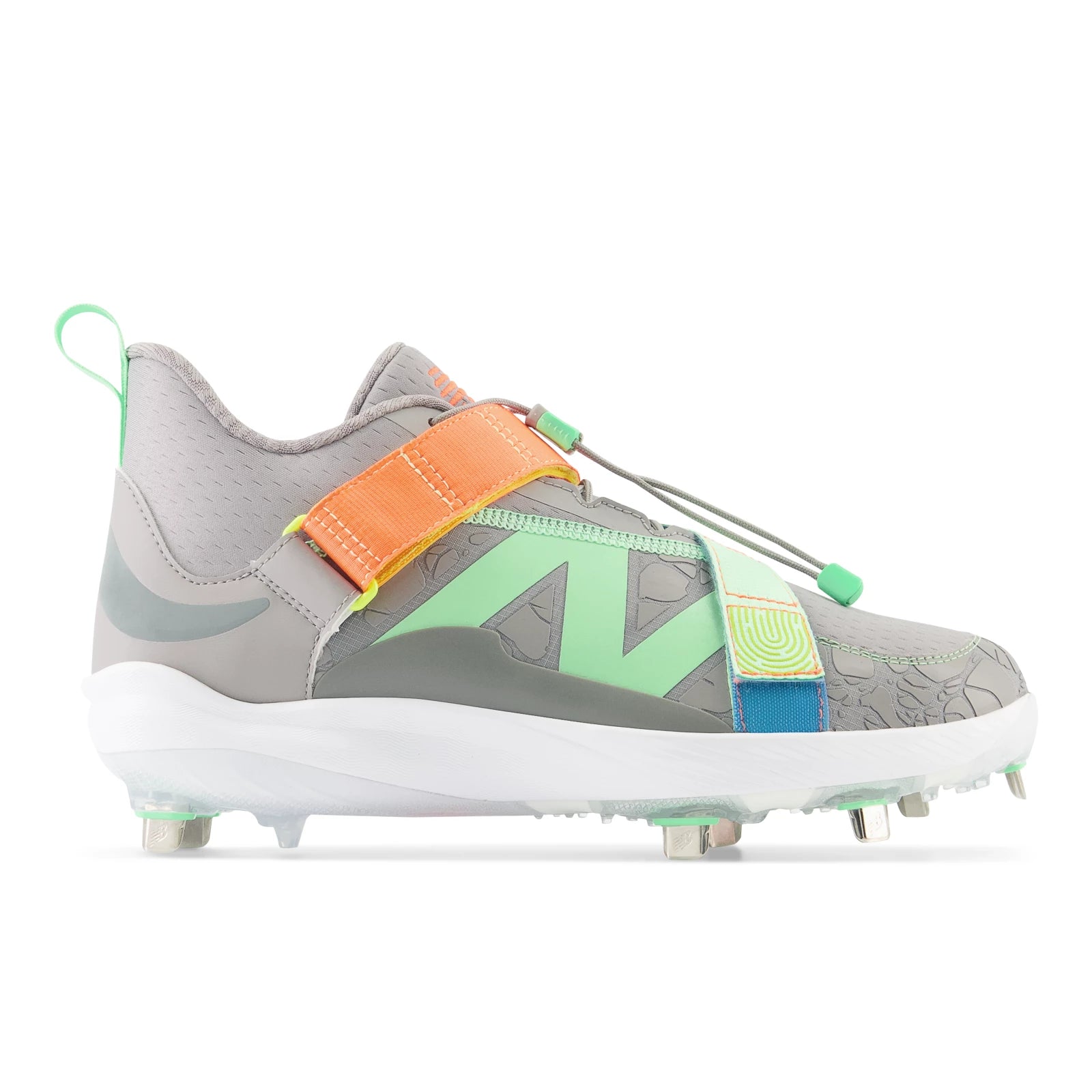 New Balance Fuelcell Lindor 2 Metal Team Away Grey With Neon Dragonfly And Electric Jade Team Away Grey With Neon Dragonfly And Electric Jade