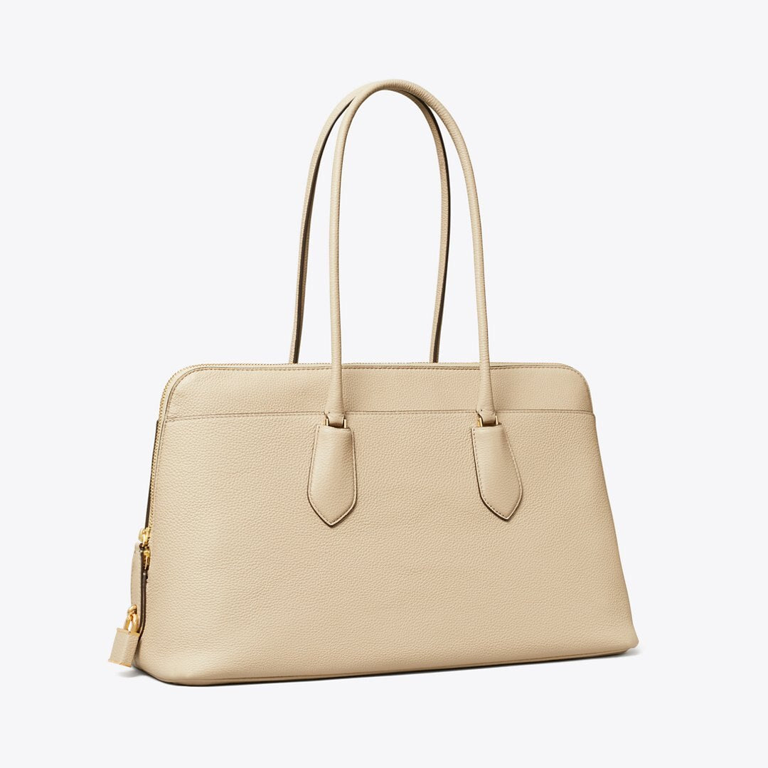 Tory Burch Lock Satchel Light Stone