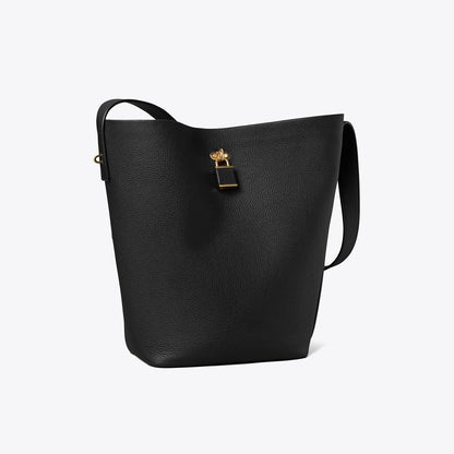 Tory Burch Lock Slim Bucket Bag Black