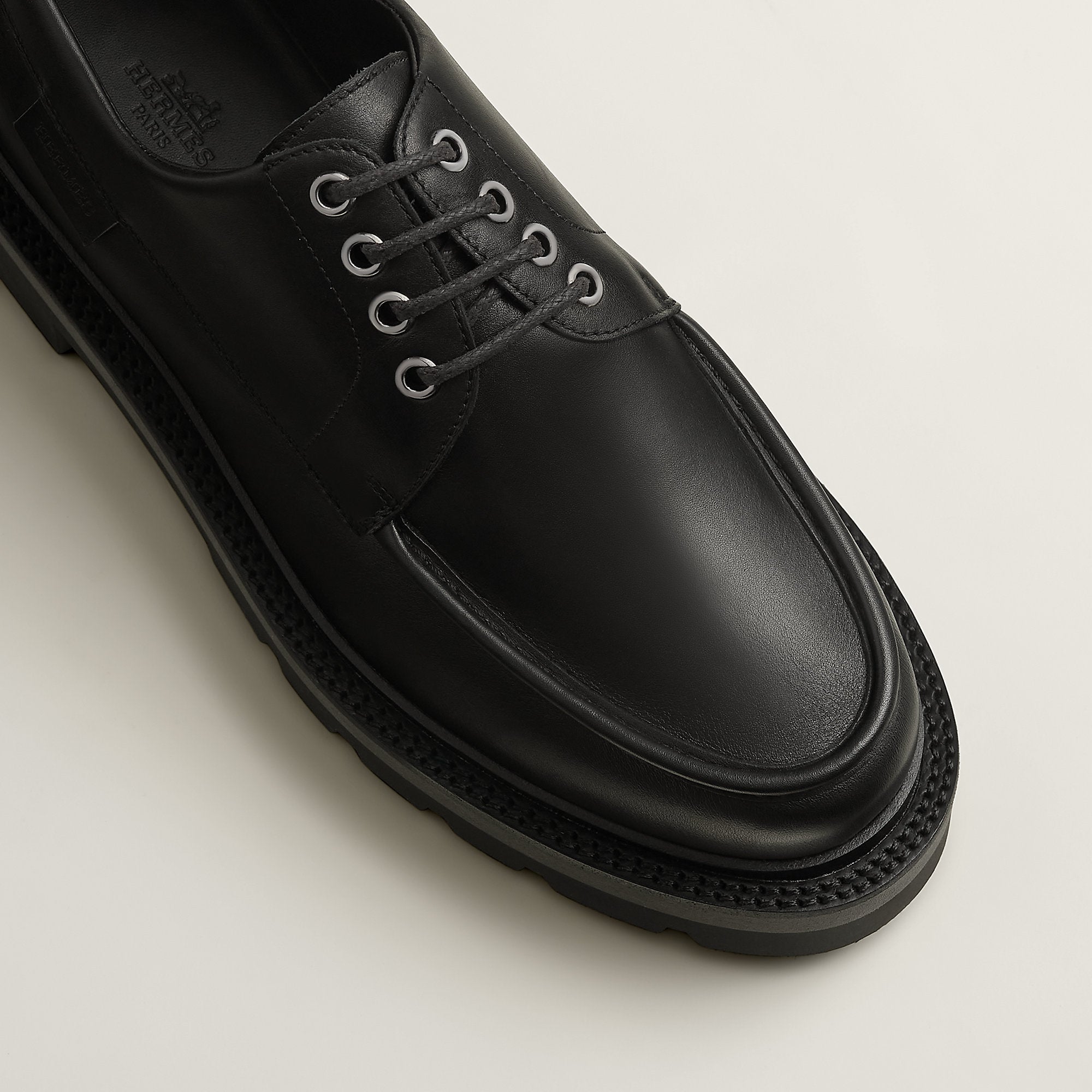  Hermes Locker Derby Shoe Noir