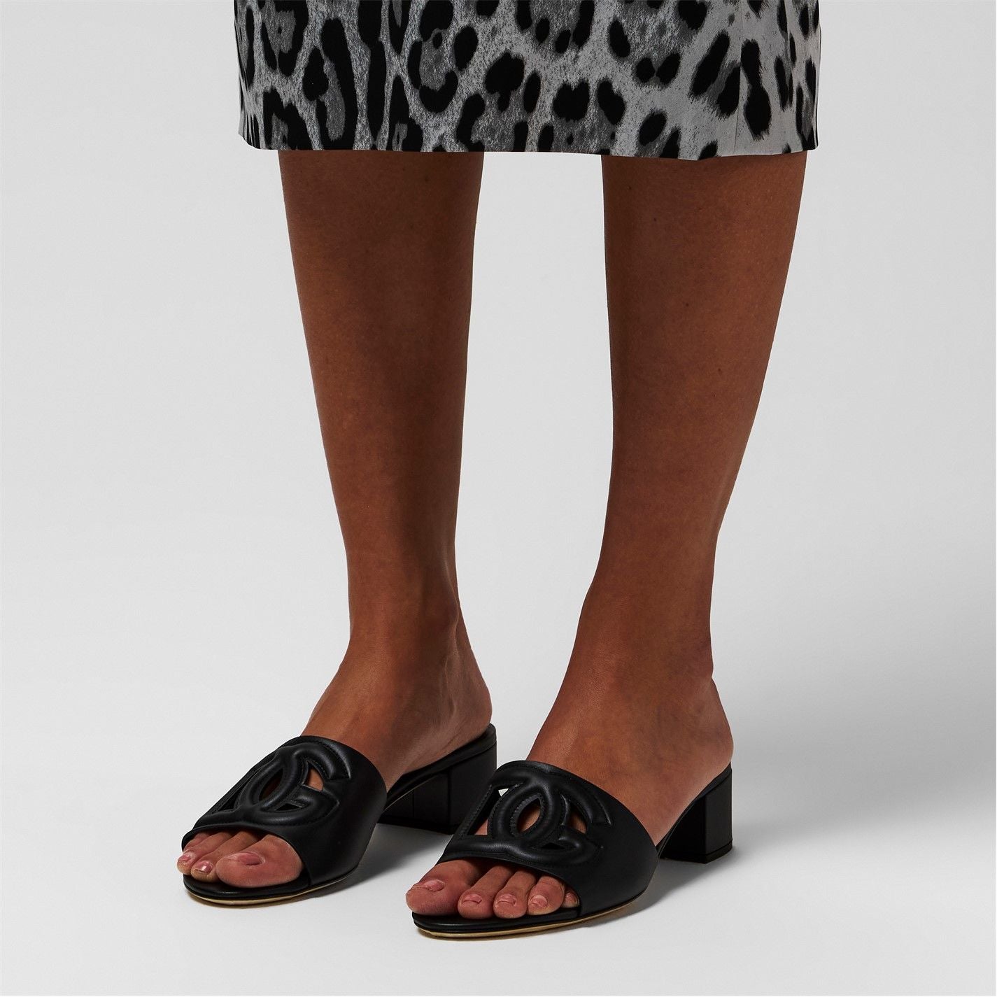  Logo Cut-Out Mules Black
