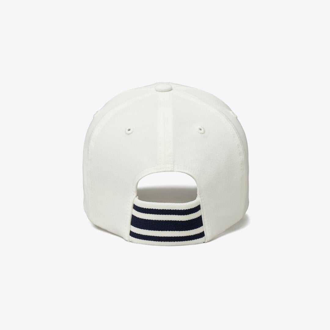 Tory Burch Logo Elastic Cap Snow White