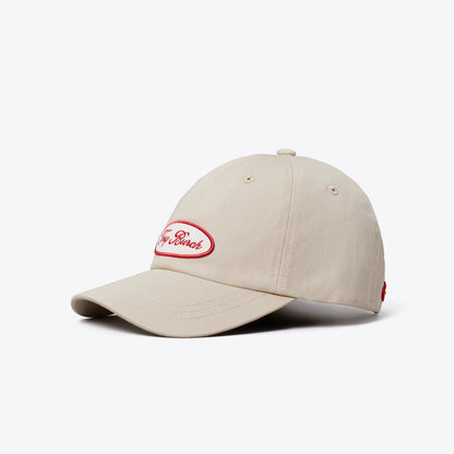Tory Burch Logo Patch Baseball Cap Tan