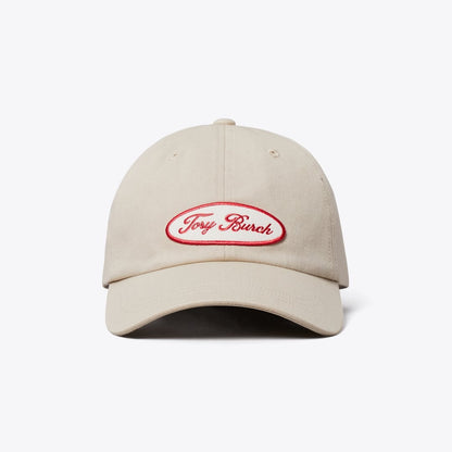 Tory Burch Logo Patch Baseball Cap Tan