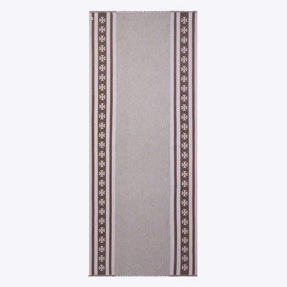 Tory Burch Logo Stripe Oblong Scarf Chocolate