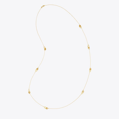 Tory Burch Long Icon Pav Interlocking Necklace Tory Gold / Crystal