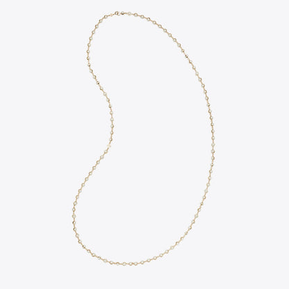 Tory Burch Long Pearl Necklace Light Brass / Pearl