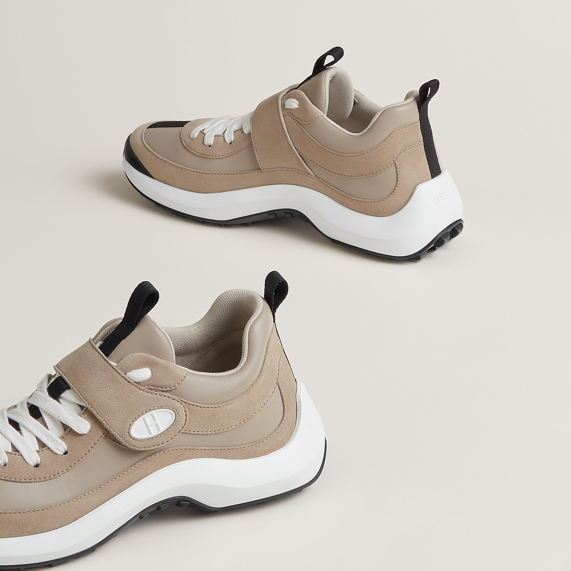  Hermes Loop Sneaker Beige Galet