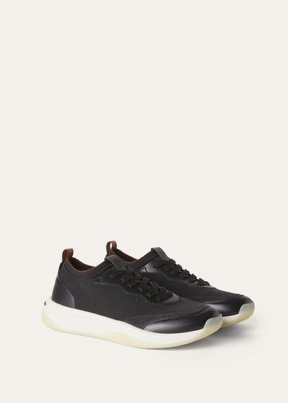 LoroPiana 410 LP Walk Sneaker Caviar