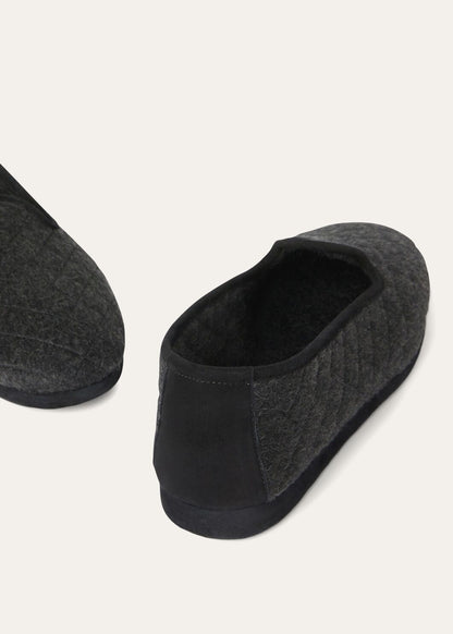 LoroPiana Classic Slipper Charcoal Melange