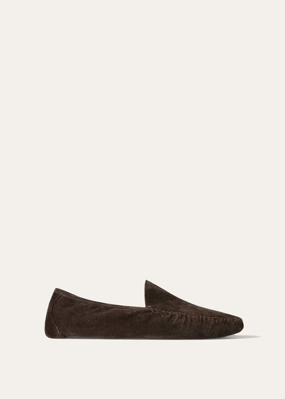 LoroPiana Maurice Slipper Chocolate/Walnut Melange