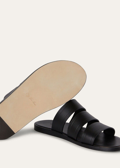 LoroPiana Naha Sandal Black