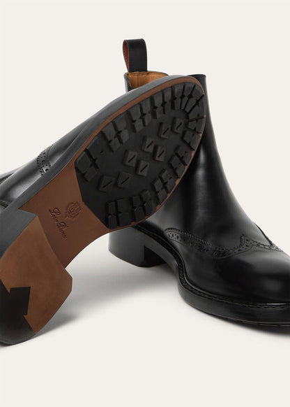 LoroPiana Oliver Walk Chelsea Boot Black