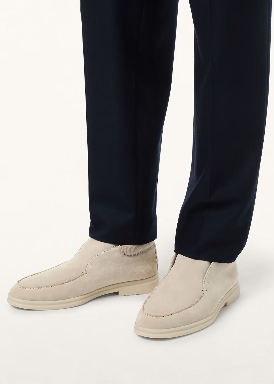 LoroPiana Open Wintery Walk Ankle Boot Pearl Powder