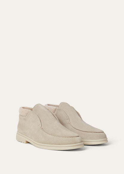 LoroPiana Open Wintery Walk Ankle Boot Pearl Powder