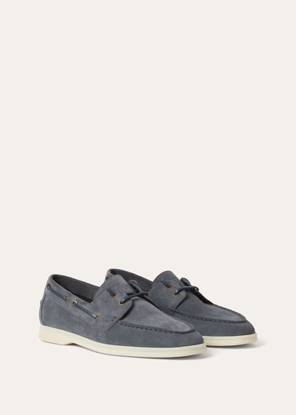 LoroPiana Sea-Sail Walk Loafer Marina Grey