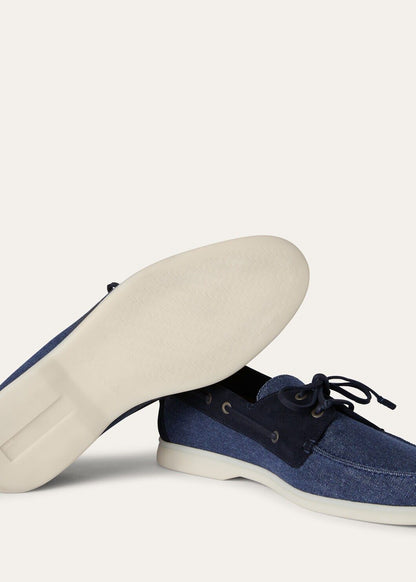 LoroPiana Sea-Sail Walk Loafer Surge Blue