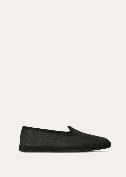 LoroPiana Venice Slipper Dark Gray Melange