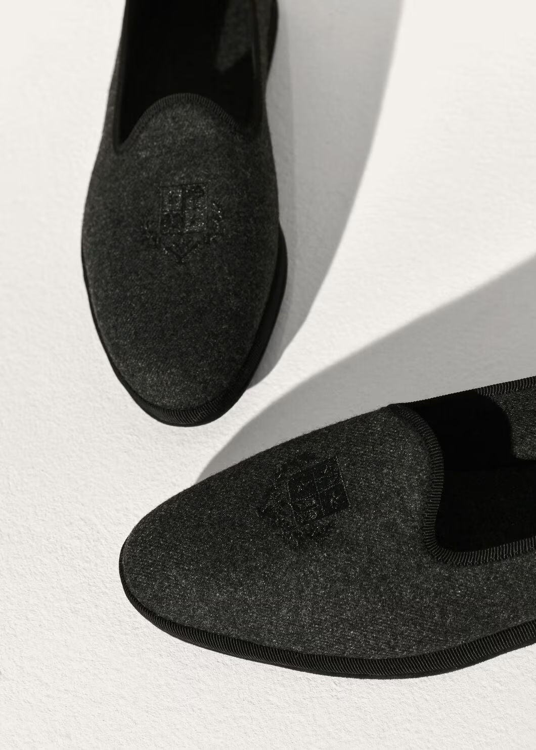 LoroPiana Venice Slipper Dark Gray Melange