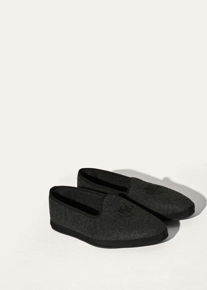 LoroPiana Venice Slipper Dark Gray Melange