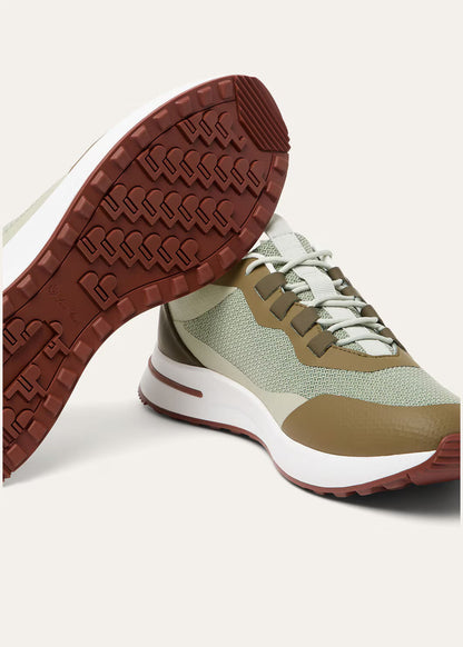LoroPiana Week End Walk Sneaker Frost Dark Green