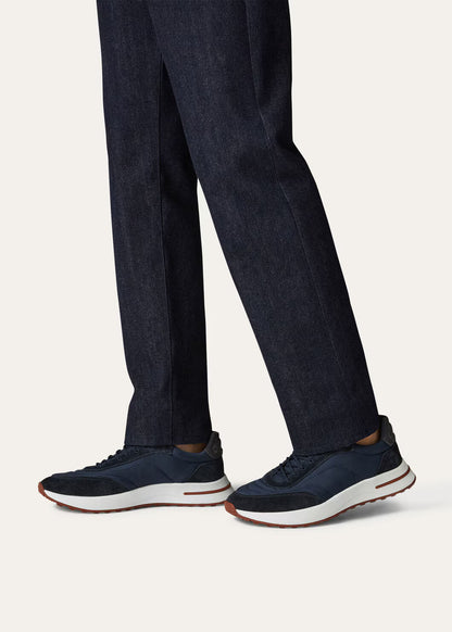 LoroPiana Week End Walk Sneaker Blue Navy