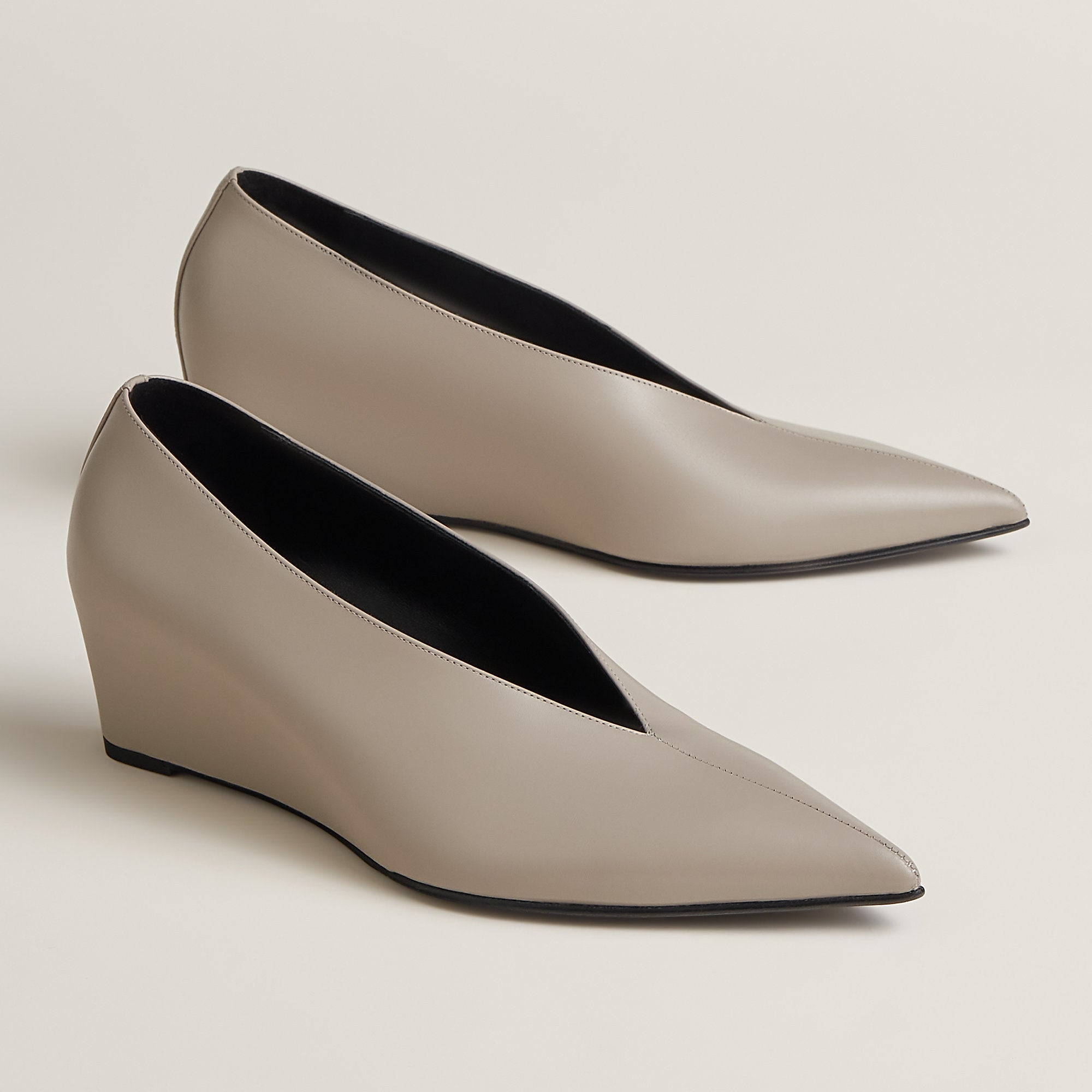  Hermes Louna 55 Pump Beige Galet