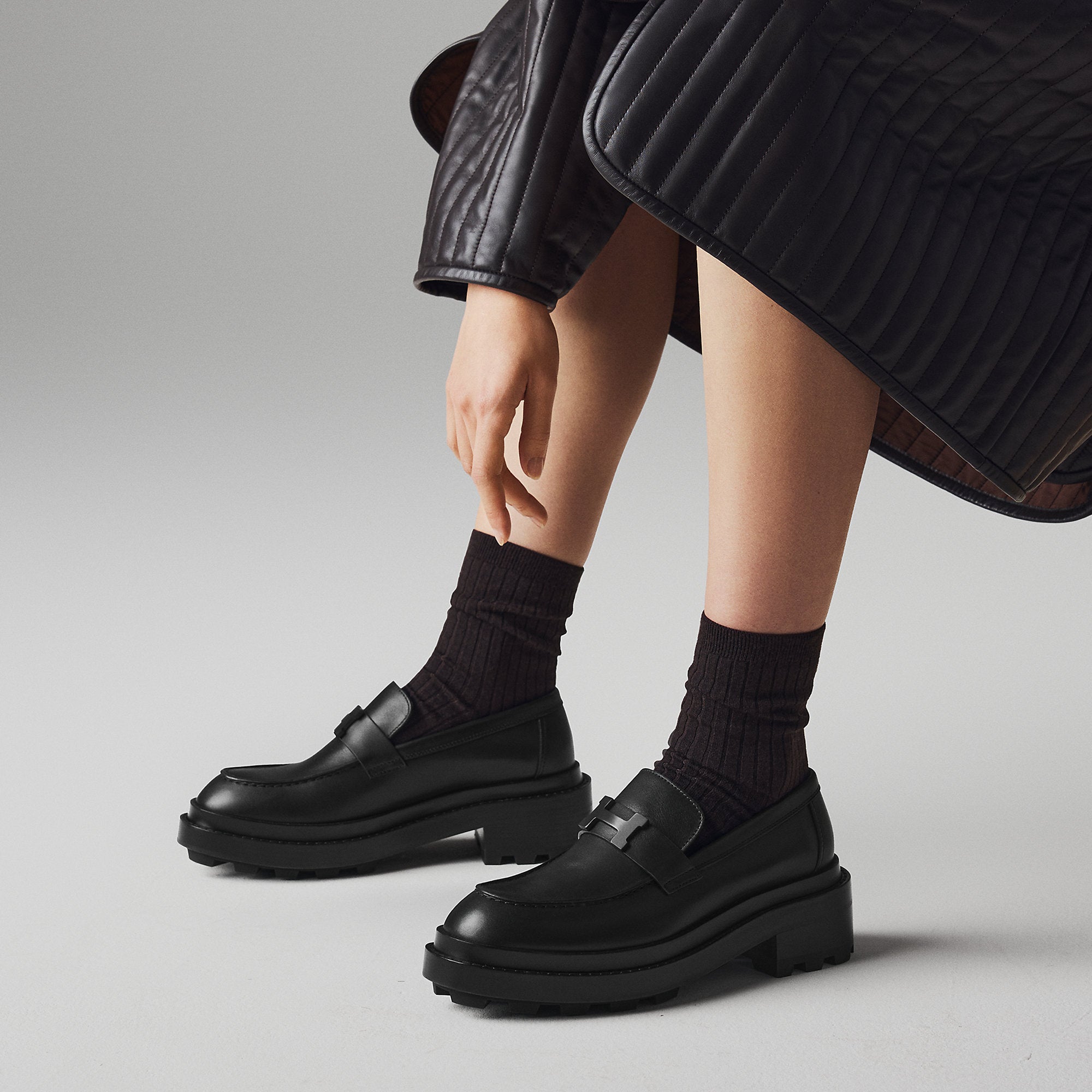  Hermes Louvre Loafer Noir
