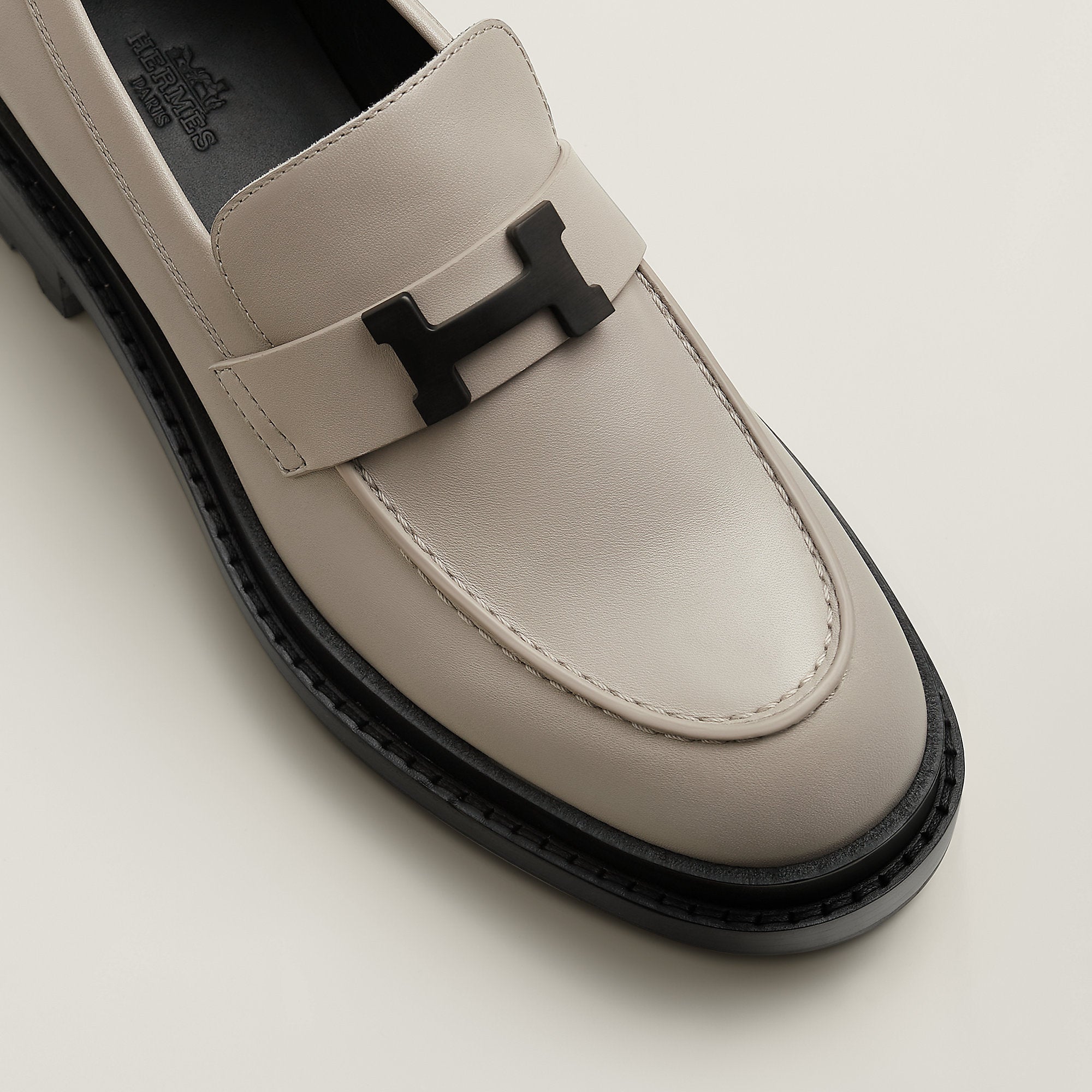  Hermes Louvre Loafer Beige Galet