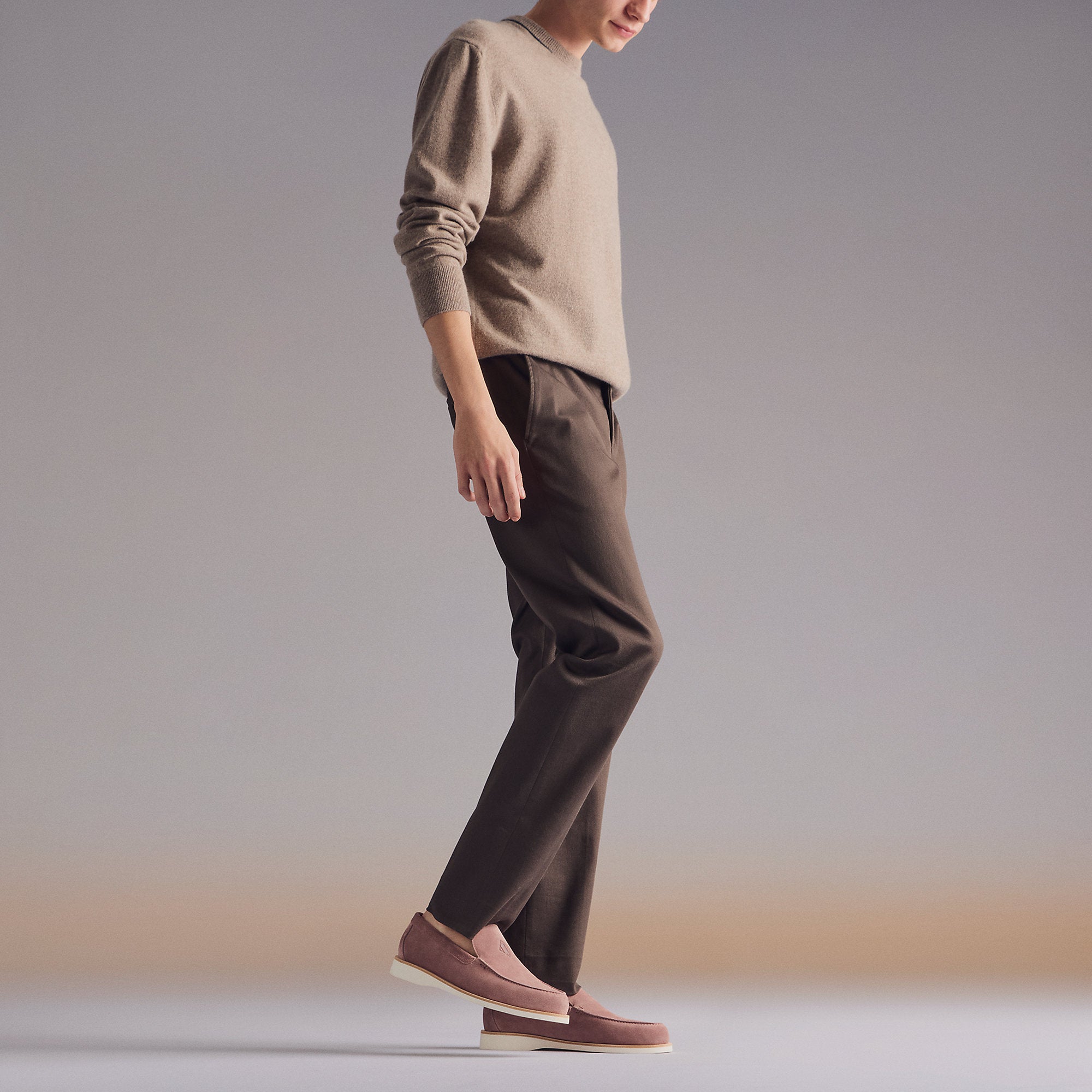  Hermes Low Loafer Beige Sable