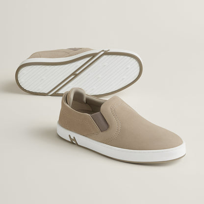  Hermes Lucky Slip On Sneaker Beige Galet